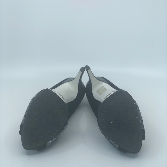 Black suede and sequin platform pump - Picture 4 of 4